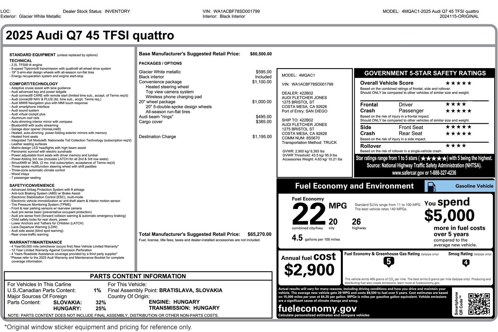Used 2025 Audi Q7 2.0T Premium w/ Convenience Package image 16