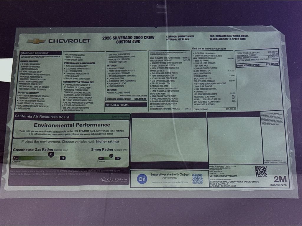 New 2026 Chevrolet Silverado 2500 Custom w/ Custom Value Package AWD/4WD image 20