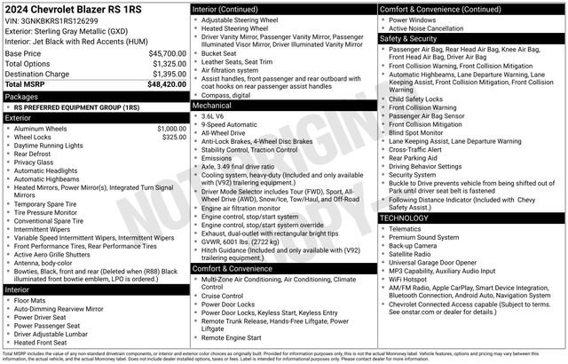 Used 2024 Chevrolet Blazer RS AWD/4WD image 37