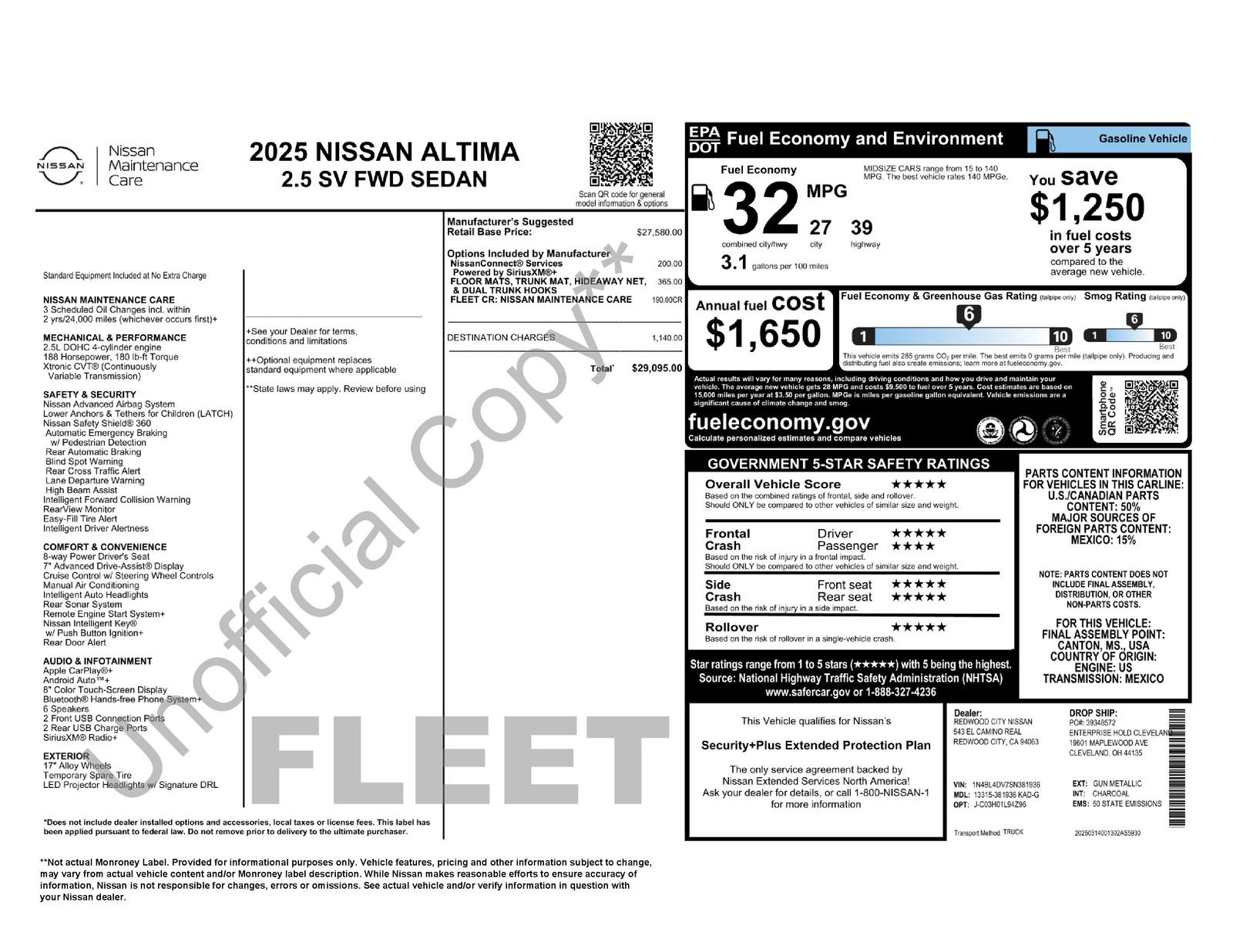 Used 2025 Nissan Altima 2.5 SV FWD image 2