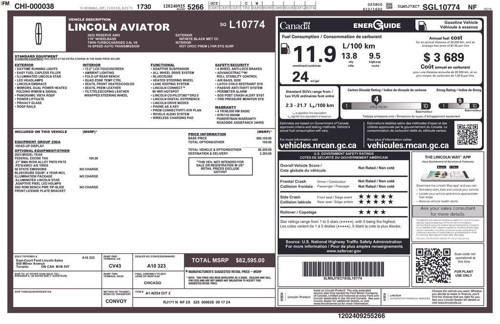Certified 2025 Lincoln Aviator Reserve w/ Illumination Package AWD/4WD image 3