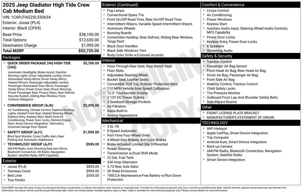 Certified 2025 Jeep Gladiator Sport AWD/4WD image 42