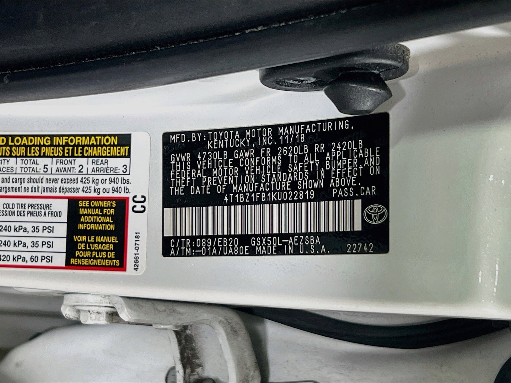 Used 2019 Toyota Avalon Touring w/ All Weather Liner Package FWD image 32