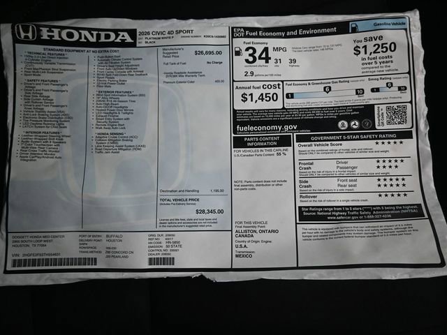 New 2026 Honda Civic Sport image 25