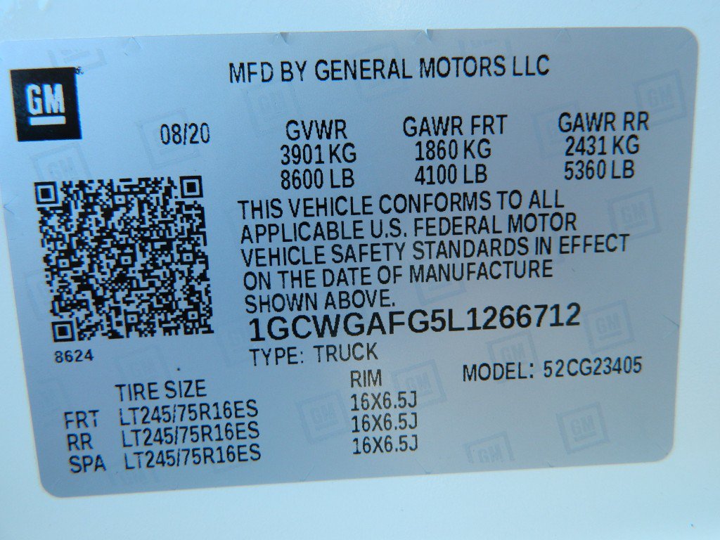 Used 2020 Chevrolet Express 2500 w/ Safety Package RWD image 23