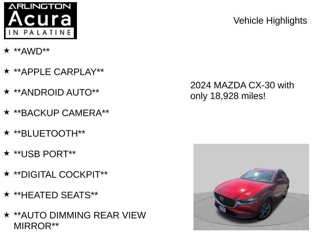 Used 2024 MAZDA CX-30 AWD 2.5 S w/ Preferred Package image 7