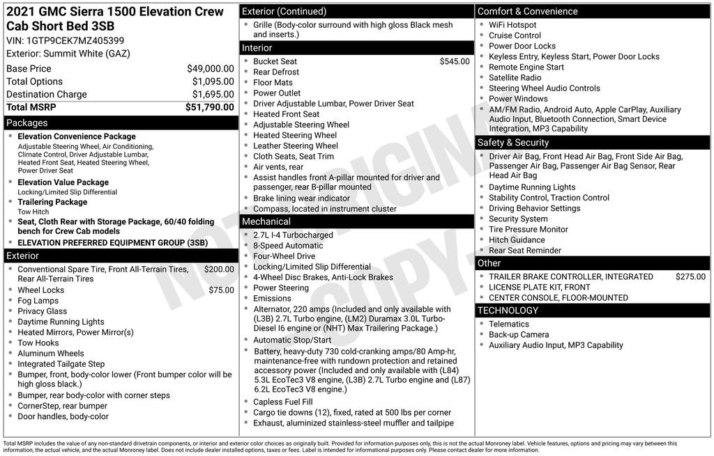 Used 2021 GMC Sierra 1500 Elevation image 26