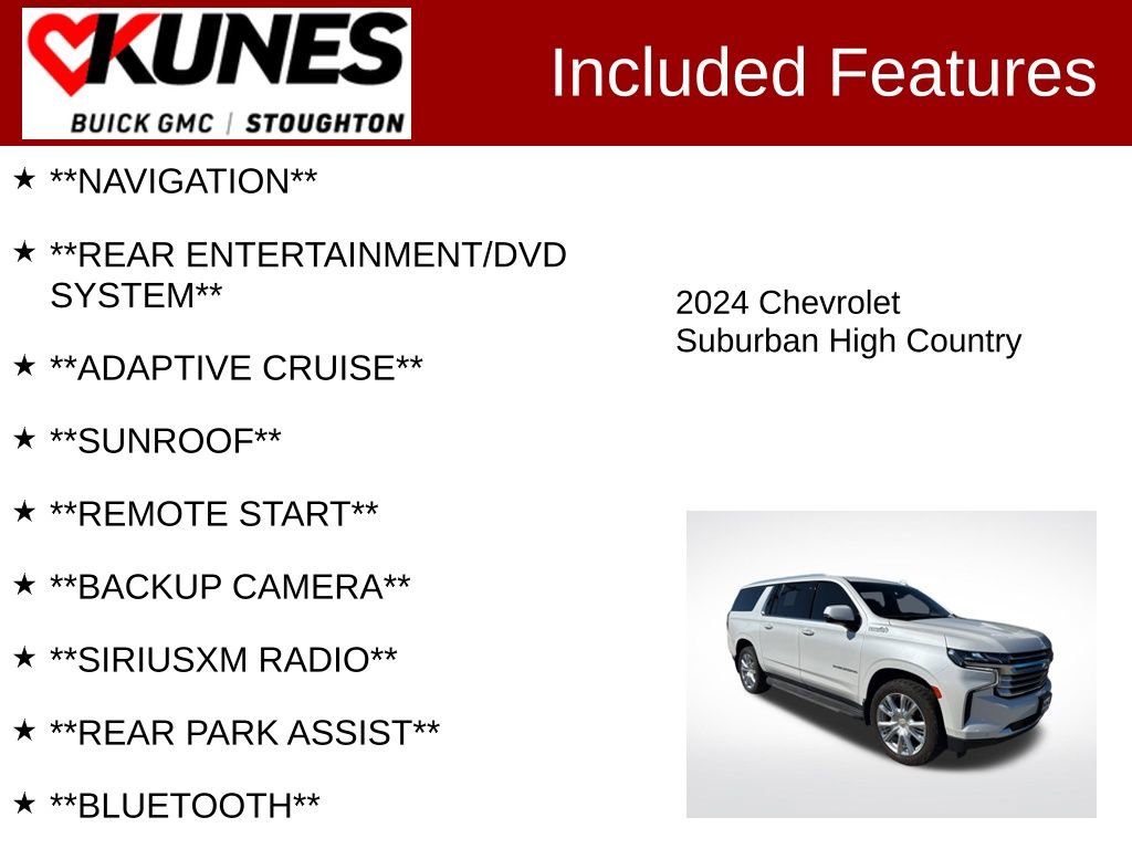 Used 2024 Chevrolet Suburban High Country w/ Max Trailering Package image 2