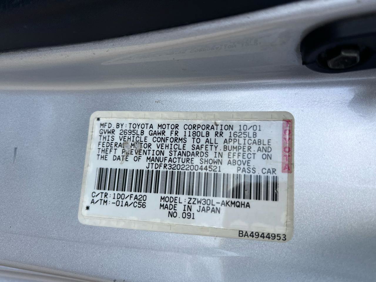 Used 2002 Toyota MR2 RWD image 40