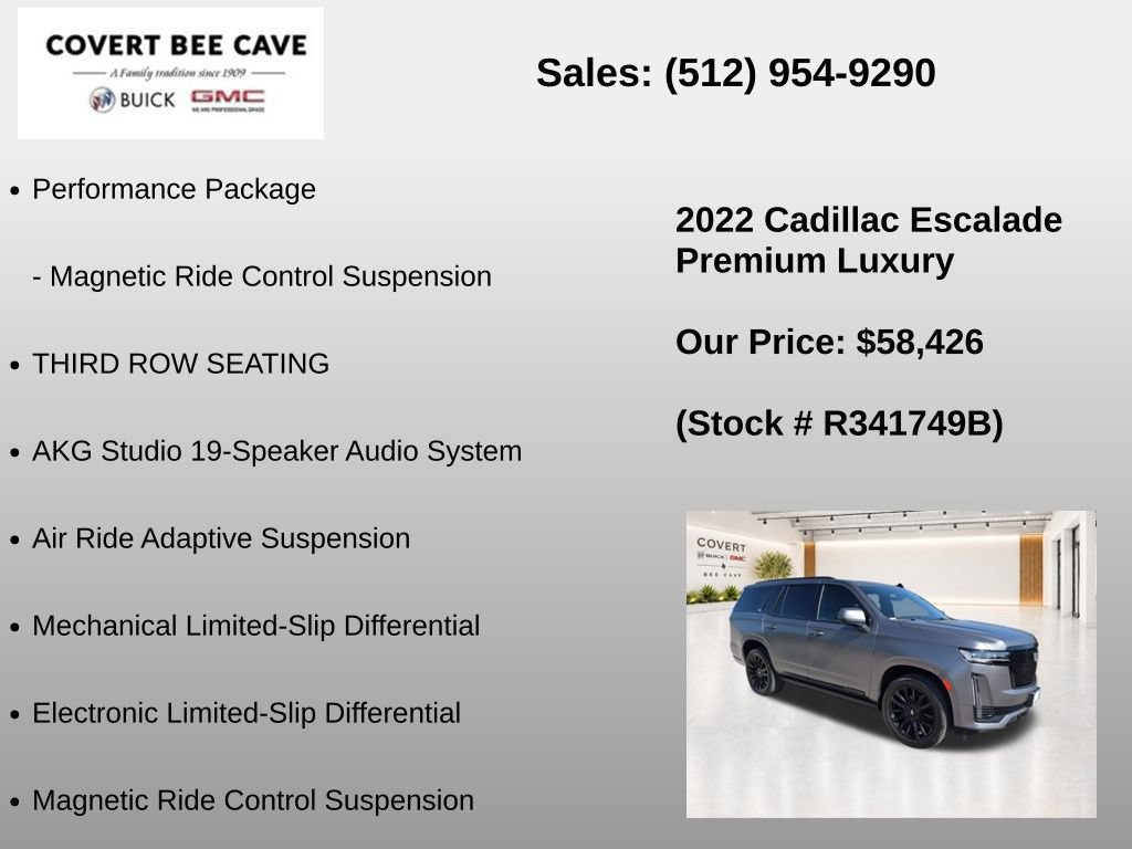 Used 2022 Cadillac Escalade Premium Luxury w/ Performance Package RWD image 31