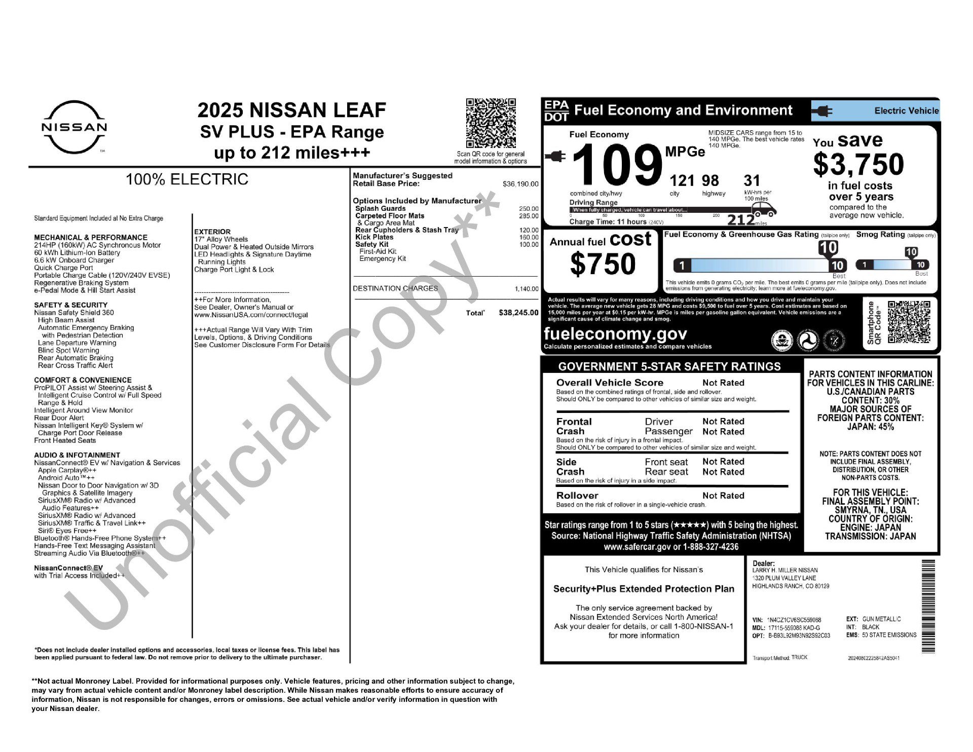 Certified 2025 Nissan Leaf SV Plus FWD image 11