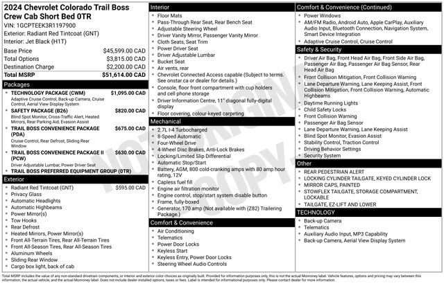 Used 2024 Chevrolet Colorado Trail Boss w/ Technology Package AWD/4WD image 23