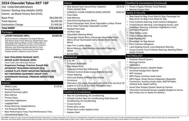 Used 2024 Chevrolet Tahoe RST w/ Luxury Package RWD image 27