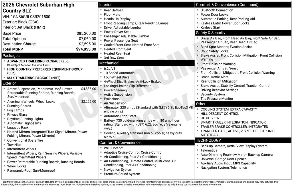 Used 2025 Chevrolet Suburban High Country AWD/4WD image 40