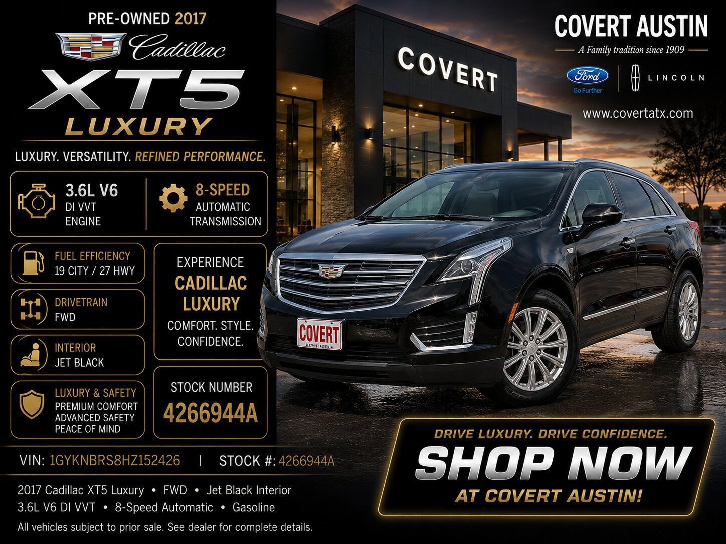 Used 2017 Cadillac XT5 Luxury w/ Driver Awareness Package FWD image 1