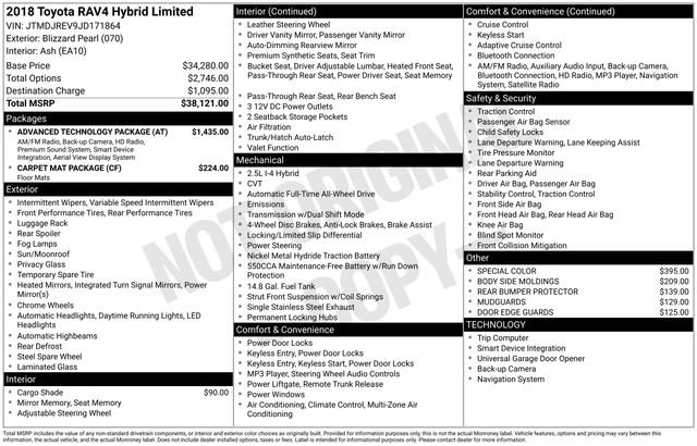 Used 2018 Toyota RAV4 Limited w/ Advanced Technology Package AWD/4WD image 53