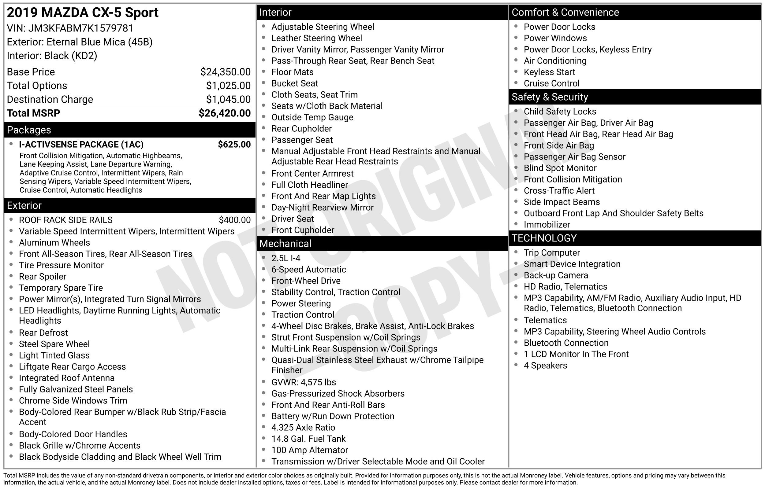 Used 2019 MAZDA CX-5 Sport w/ I-ACTIVSENSE Package FWD image 28