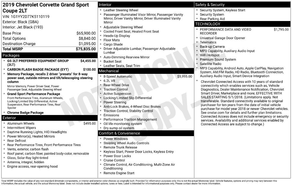 Certified 2019 Chevrolet Corvette Grand Sport RWD image 38