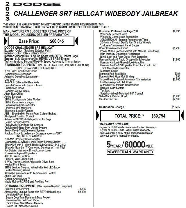 Used 2023 Dodge Challenger SRT Hellcat image 2