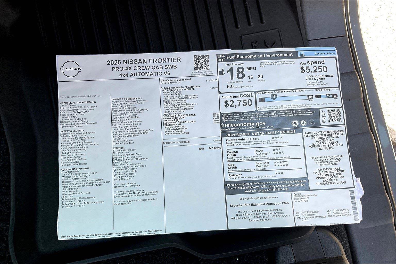 New 2026 Nissan Frontier PRO-4X w/ Pro-4x Convenience Package image 27