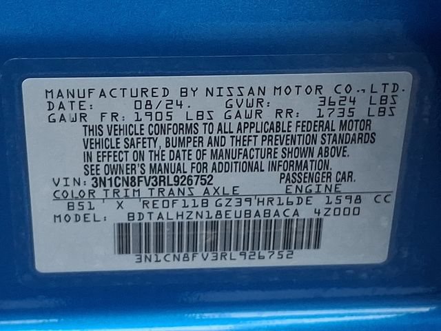 Used 2024 Nissan Versa SR w/ Trunk Package FWD image 27