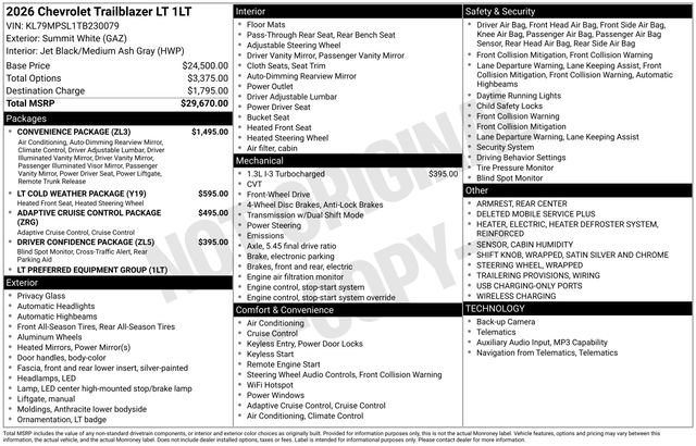 New 2026 Chevrolet TrailBlazer LT w/ Convenience Package FWD image 5