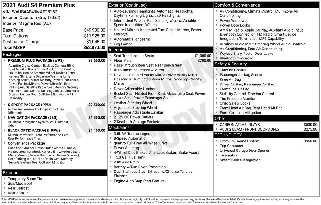 Used 2021 Audi S4 Premium Plus w/ Premium Plus Package image 6
