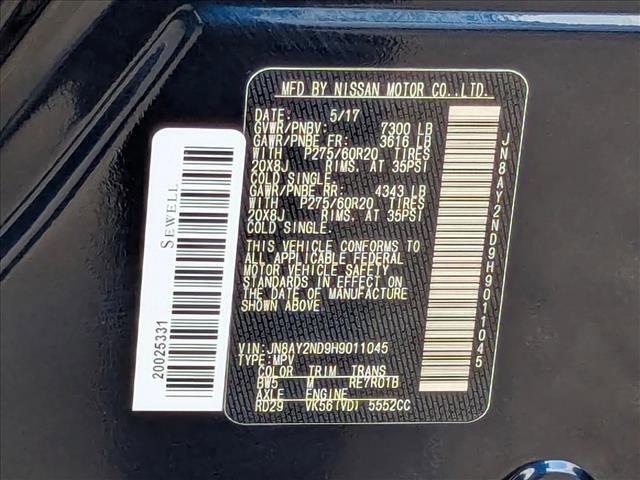 Used 2017 Nissan Armada Platinum w/ Interior Lighting Package image 15