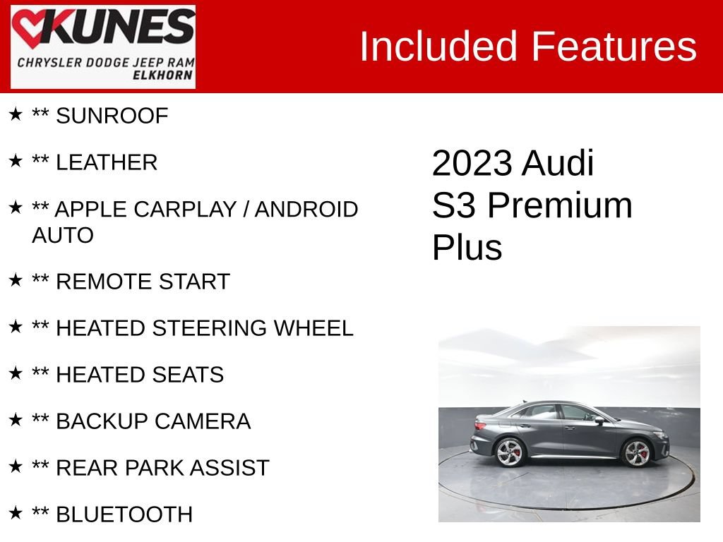 Used 2023 Audi S3 Premium Plus AWD/4WD image 2