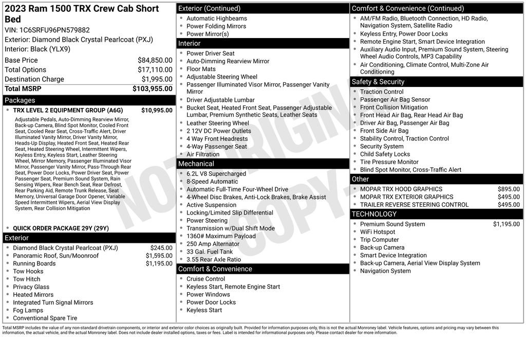 Used 2023 RAM 1500 TRX w/ TRX Level 2 Equipment Group AWD/4WD image 33