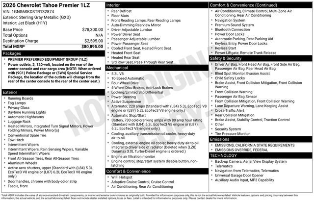 New 2026 Chevrolet Tahoe Premier image 3