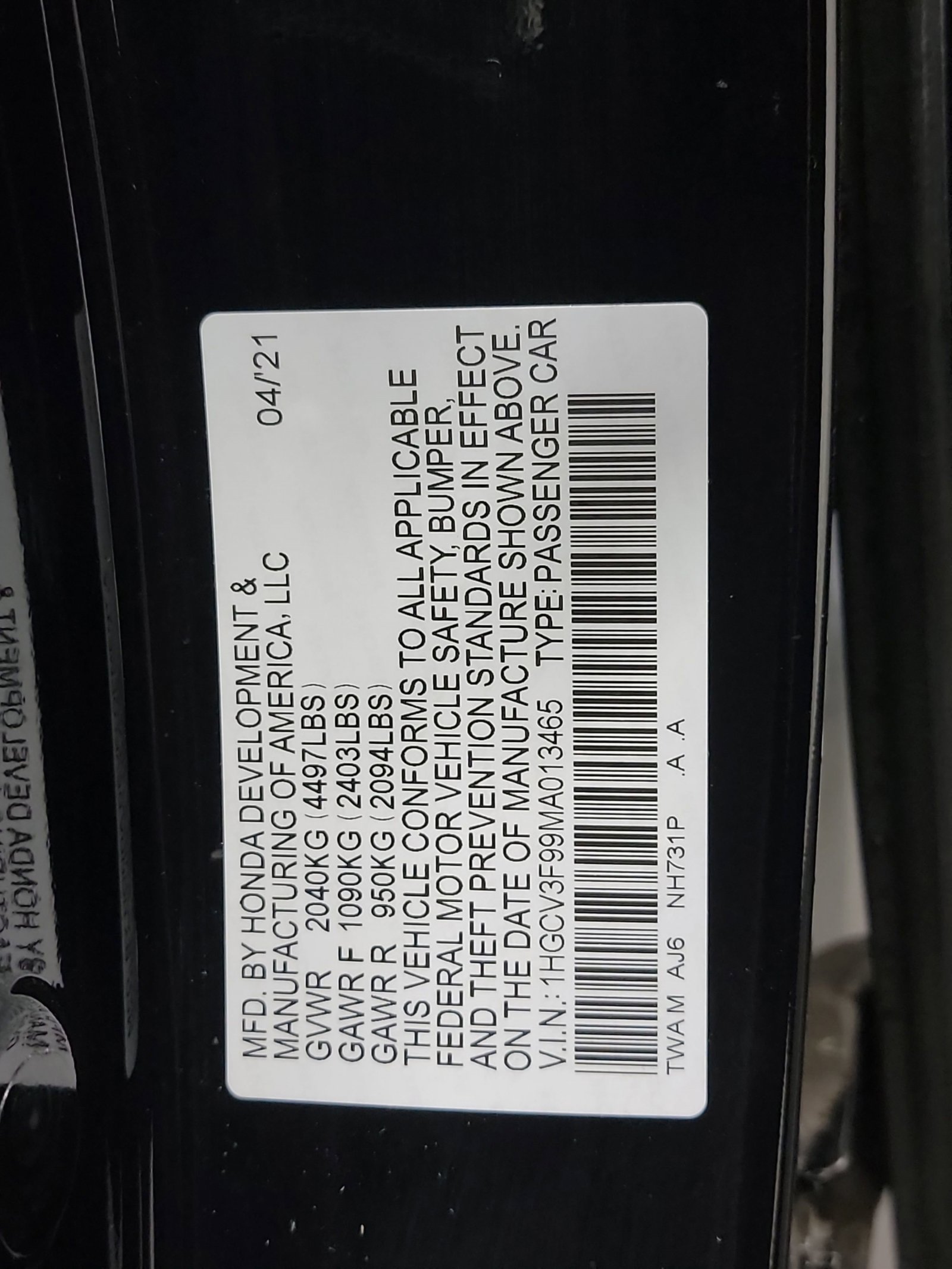 Certified 2021 Honda Accord Touring image 33