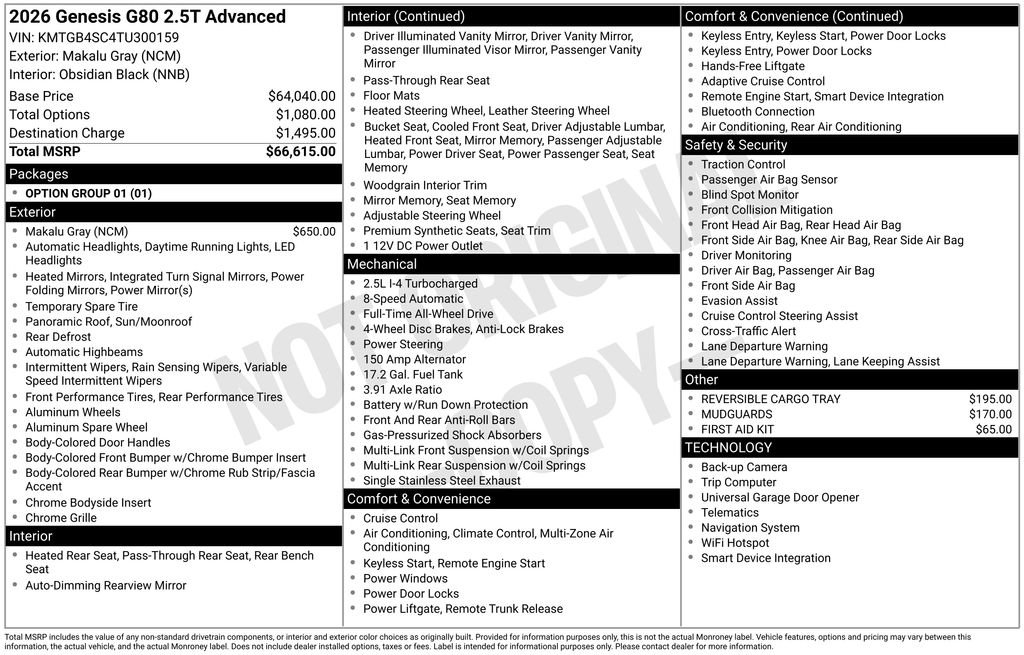 Certified 2026 Genesis G80 2.5T Advanced AWD/4WD image 24