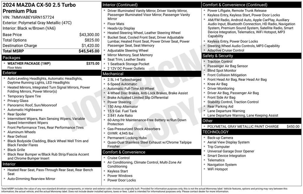 Certified 2024 MAZDA CX-50 2.5 Turbo w/ Weather Package image 5