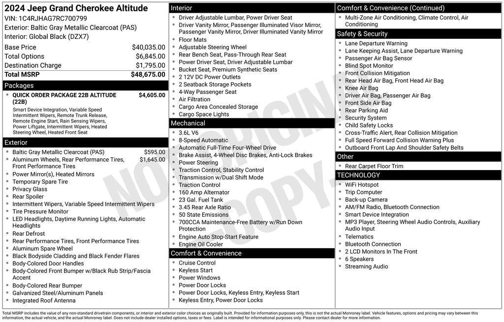 Certified 2024 Jeep Grand Cherokee Altitude AWD/4WD image 38