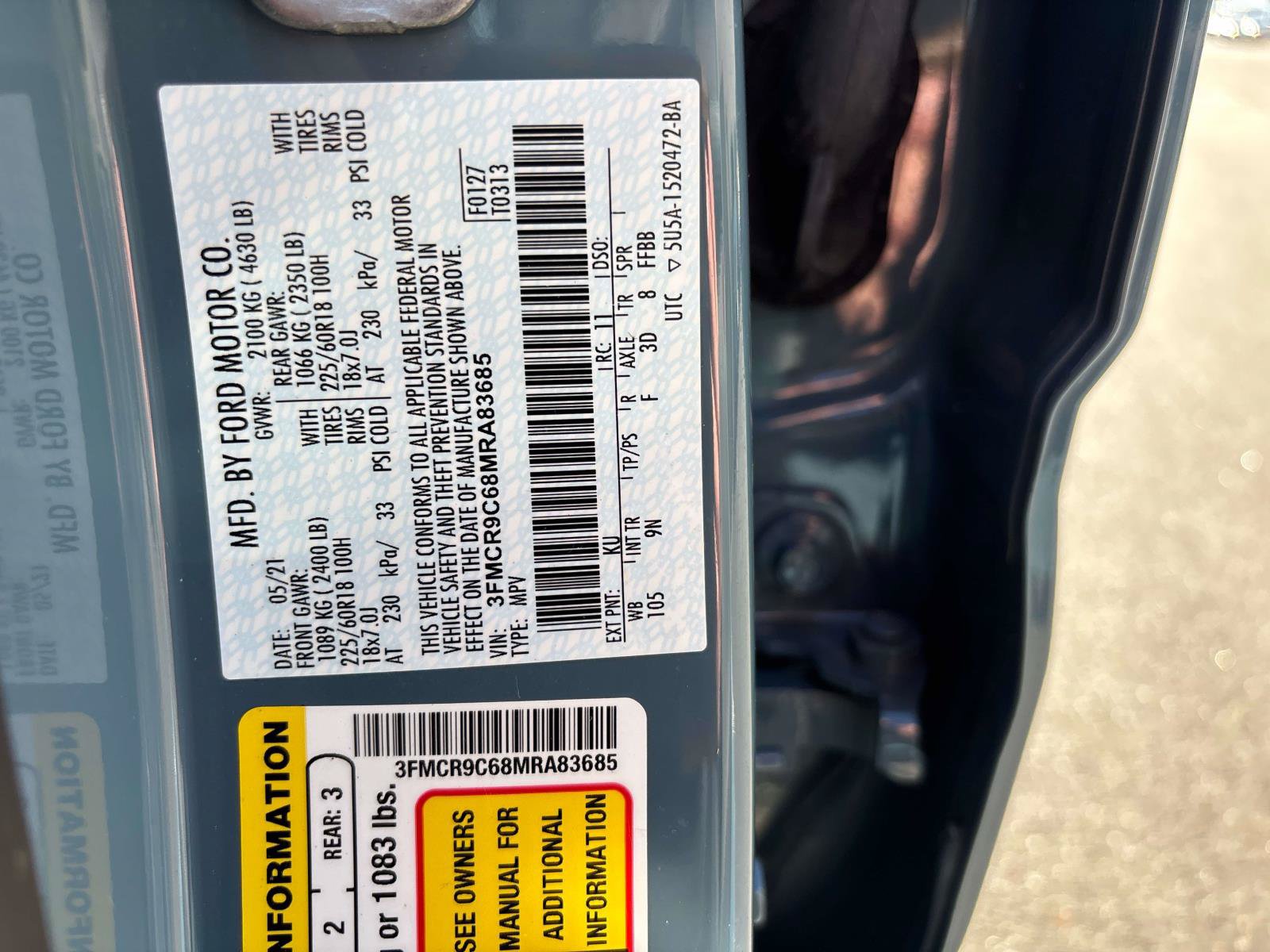 Used 2021 Ford Bronco Sport Outer Banks w/ Outer Banks Package (96D) AWD/4WD image 32