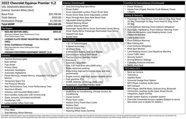 Used 2022 Chevrolet Equinox Premier w/ Redline Edition AWD/4WD image 21