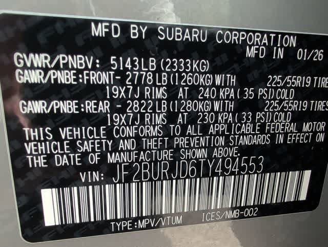New 2026 Subaru Outback Touring XT AWD/4WD image 37
