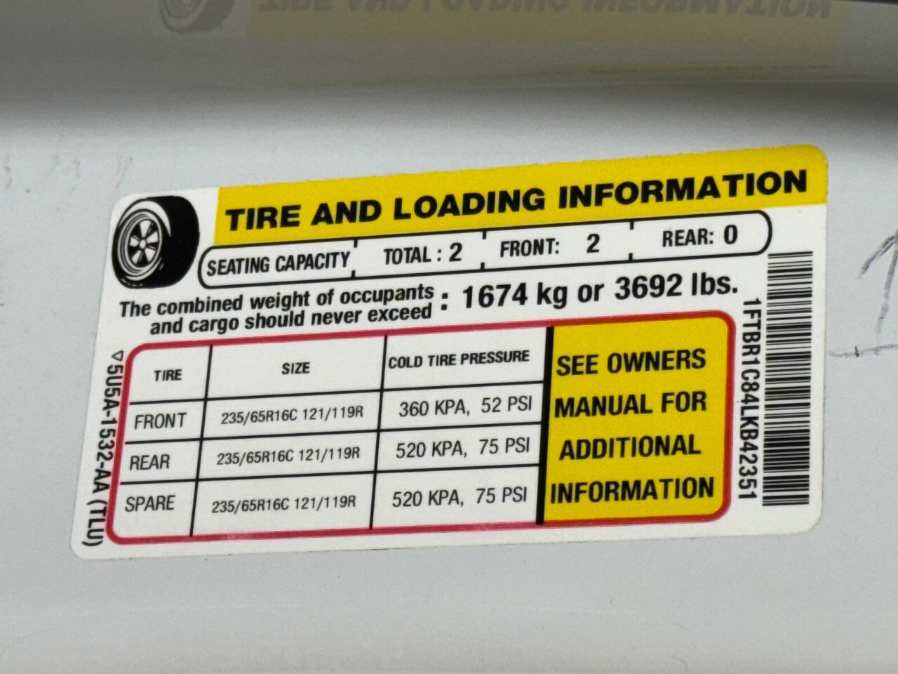 Used 2020 Ford Transit 250 250 3dr SWB Medium Roof Cargo image 73