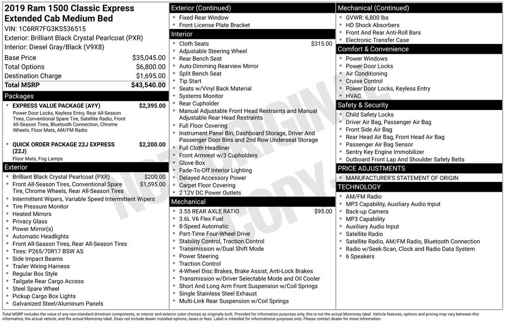 Used 2019 RAM 1500 Express w/ Express Value Package AWD/4WD image 33