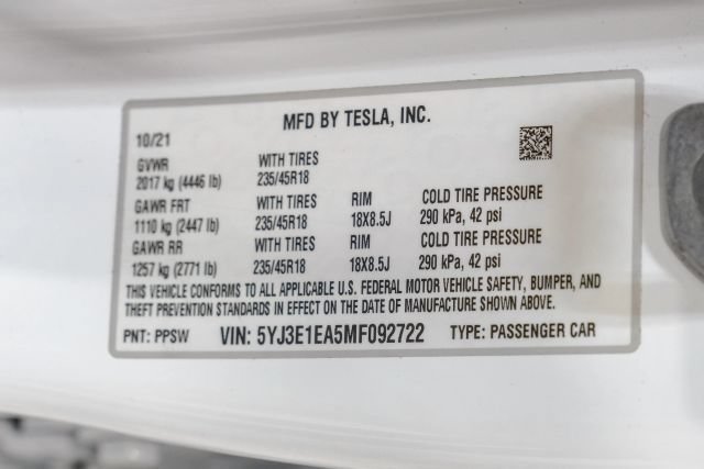 Used 2021 Tesla Model 3 Standard Range Plus RWD image 58