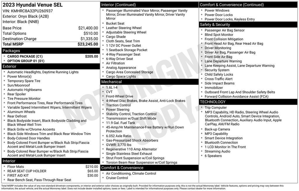 Used 2023 Hyundai Venue SEL w/ Cargo Package FWD image 31