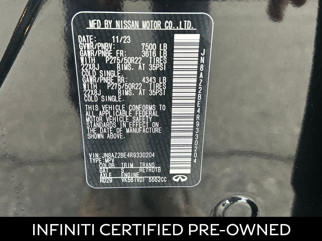 Certified 2024 INFINITI QX80 Sensory w/ Cargo Package image 29