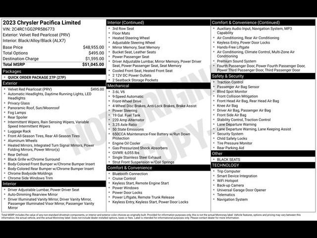 Used 2023 Chrysler Pacifica Limited FWD image 29