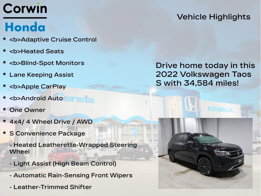 Used 2022 Volkswagen Taos S w/ IQ Drive S Package image 7