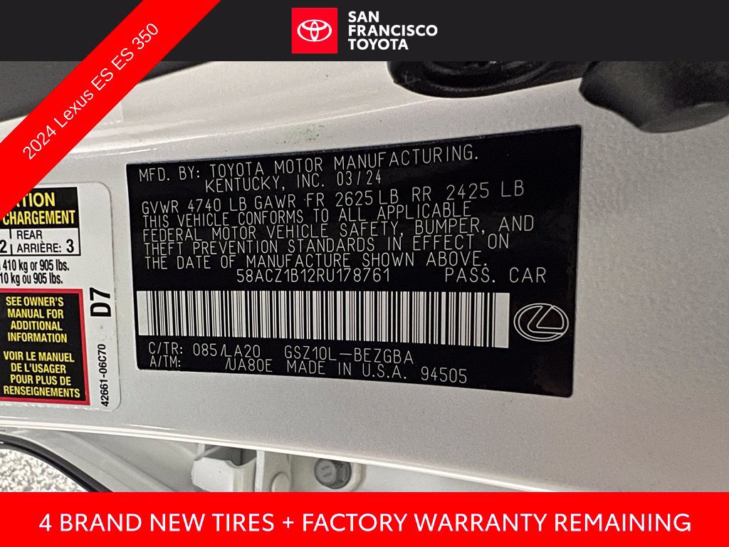Used 2024 Lexus ES 350 w/ Accessory Package (Z1) FWD image 41