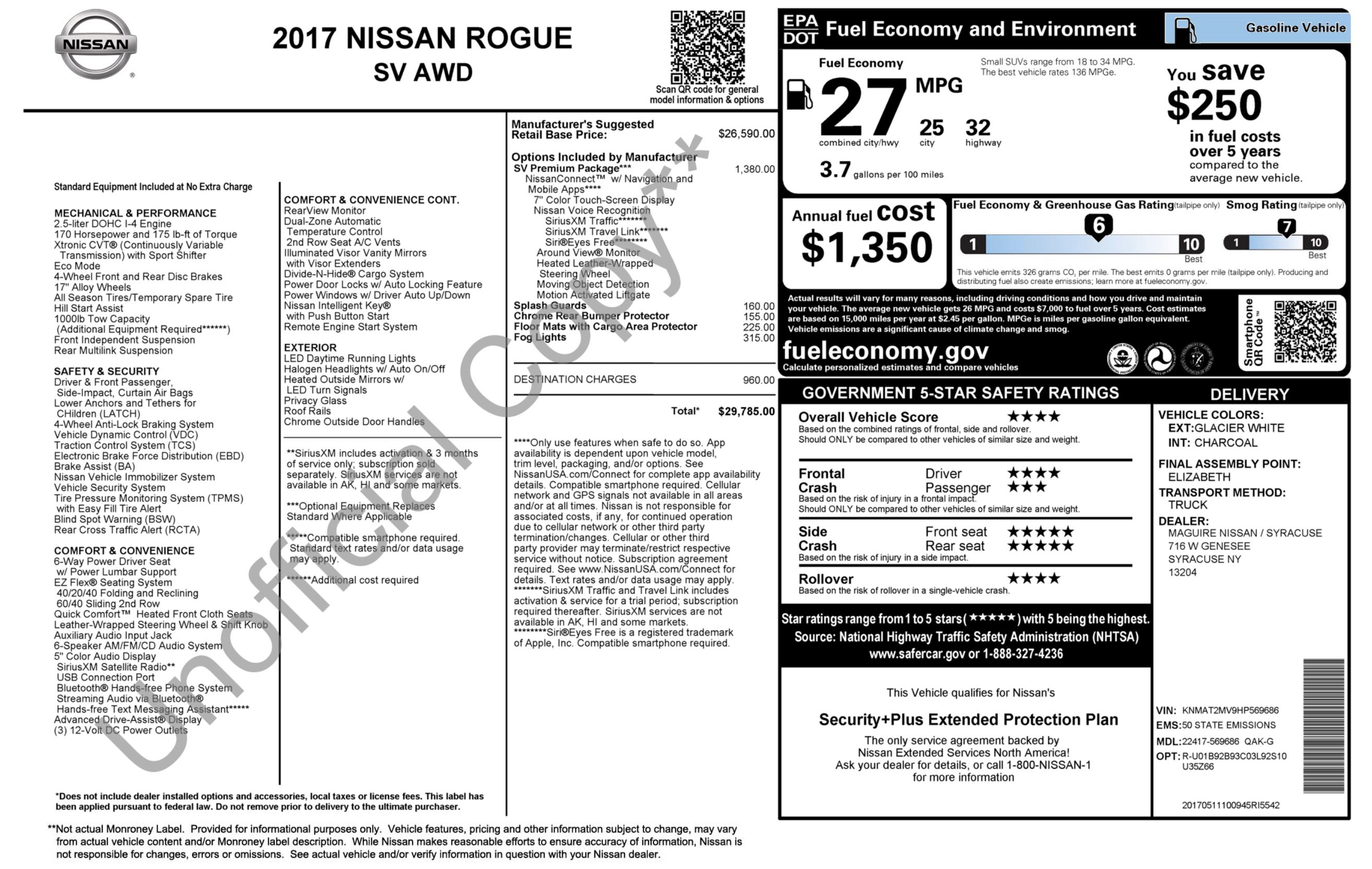 Used 2017 Nissan Rogue SV w/ SV Premium Package AWD/4WD image 2