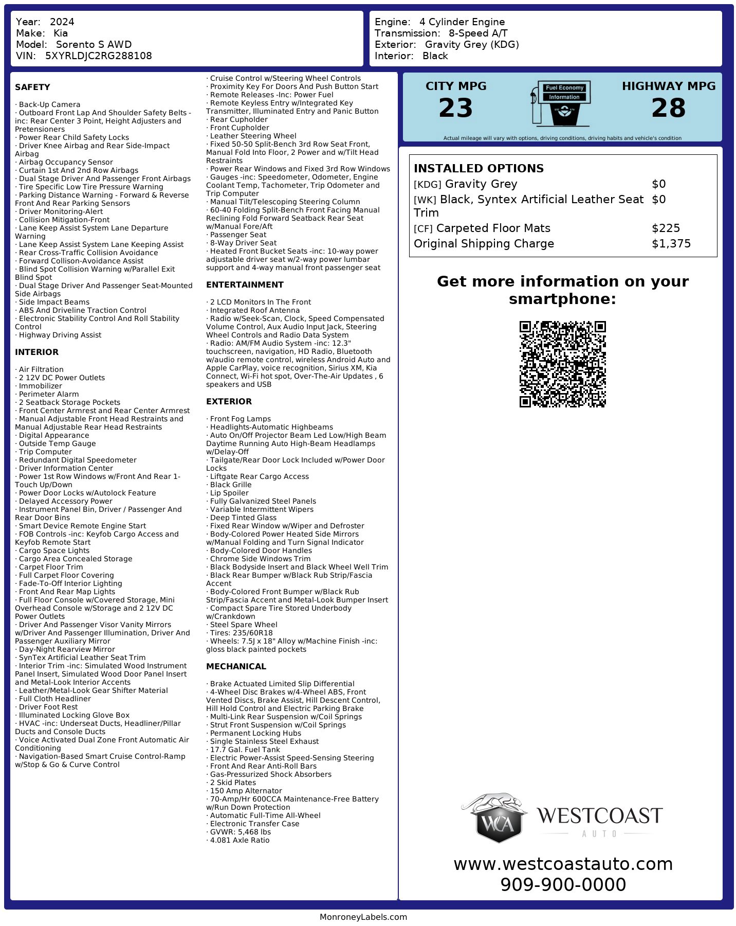 Used 2024 Kia Sorento S image 9