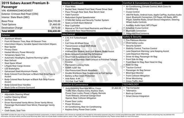 Used 2019 Subaru Ascent Premium image 34