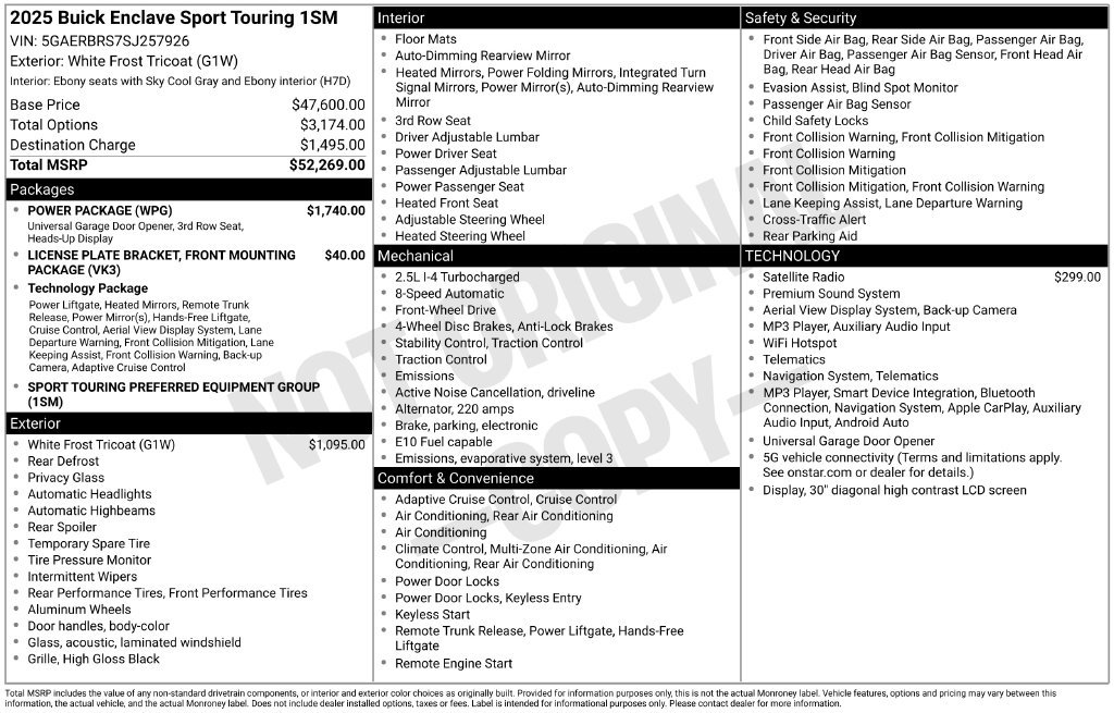 Used 2025 Buick Enclave Sport Touring w/ Power Package FWD image 21
